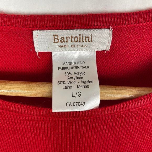 Bartolini Made In Italy  Crewneck 3/4 Sleeve Sweater Shirt  Merino Wool Blend - Picture 2 of 3